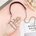 thumbnail image 3 of 1Pc 47.2Inch PU Leather Chain Stras Handbag Chain Handles Replacement Handbag Shoulder Strap with Iron Curb Chain and Alloy Swivel Snap Clasps for DIY Bag Handbags Making, 3 of 4