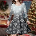 thumbnail image 2 of WEAIXIMIUNG Prom Dresses with Sleeves for Teens Kids Toddler Girls Christmas Trees Deer Print Christmas Long Sleeve Party Dress, 2 of 5
