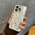 thumbnail image 3 of for iPhone 15 Pro Max Phone Case 6.7 inch, Aesthetic Bling Feather for Women Girls, Shockproof Soft TPU & Hard pc Silvery, 3 of 10