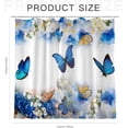 thumbnail image 6 of Butterfly Shower Curtain for Bathroom, Blue and White Flower Bath Waterproof Curtain Decor, Butterfly Floral Bathtubs Curtain Fabric with 12 Hooks 72x72 inches, 6 of 6