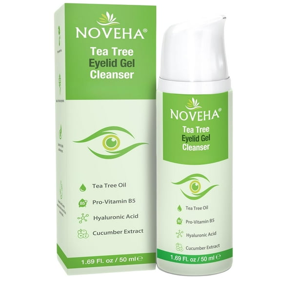 Gel limpiador de párpados NOVEHA Tea Tree para blefaritis, 50 ml