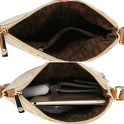 MKF Collection Beatrice Womens M Signature Multi Compartments Crossbody by Mia K - Brown