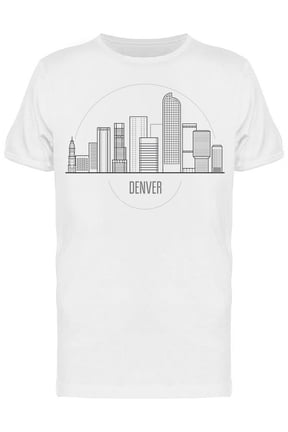 Denver City Skyline T-Shirt Men -Image by Shutterstock, Male Large