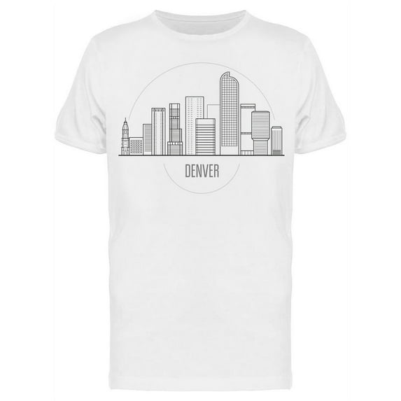 Denver City Skyline T-Shirt Men -Image by Shutterstock, Male XX-Large