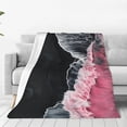 thumbnail image 1 of Balery Pink White Ocean Waves Manta de Felpa Suave y Acogedora – Cobija de Franela Aterciopelada para Cama, Lavable y Cálida para Sofá, Mascotas, Transpirable-60"x50", 1 of 7