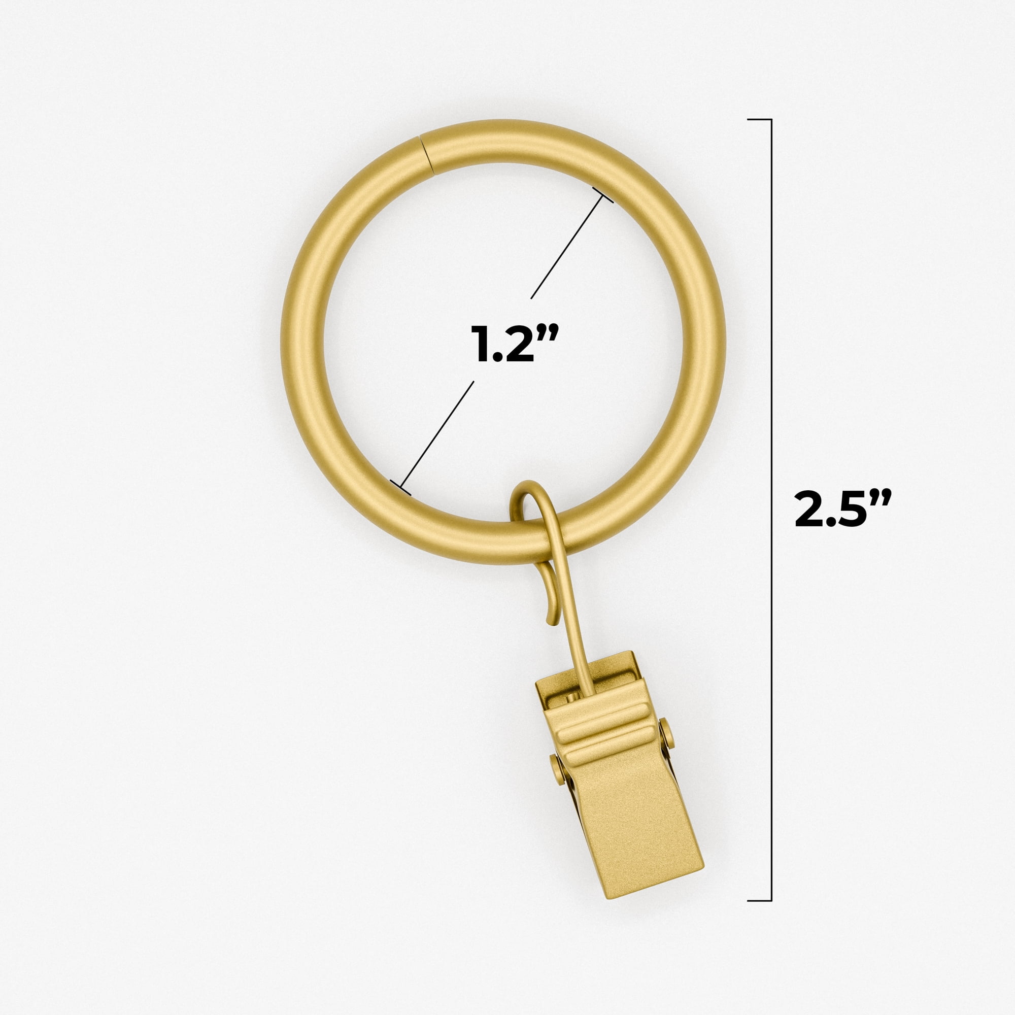 Mainstays 1" Gold Curtain Clip Rings (7 pack)