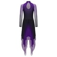 thumbnail image 4 of TiaoBug Women's Lyrical Dance Dress Gradient Color Chiffon Swing Modern Contemporary Performance Dress Purple M, 4 of 6