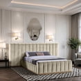 thumbnail image 2 of Meridian Furniture Amara Cream Velvet Queen Bed with Added Panels, 2 of 10