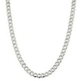 thumbnail image 1 of White Sterling Silver chain Curb Men's 20 in 8.1 mm, 1 of 5