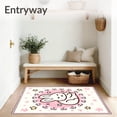 thumbnail image 3 of ODIKA 6'x9' Machine Washable Non-Slip Area Rug, Sleeping Bunny Surrounded by Shaped Petals High Traffic Rug, Pink, 721109, 3 of 7