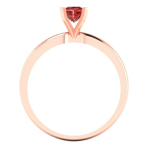 2.5 ct Princess Cut Natural Garnet Solitaire Engagement Ring for Women in 18K Rose Gold