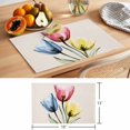 thumbnail image 6 of Colorful Tulips Placemats Set of 6, Country Flowers Non-Slip Place Mats Washable Table Mats for Kitchen Dining Table Decorations Indoor/Outdoor, 6 of 9