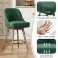 thumbnail image 4 of ANMINY Counter Height Bar Stools Set of 3, 26" Seat Height Upholstered Linen Fabric Swivel Barstools with Mid-Back Modern Chairs Island Stools for Home Bar Kitchen Pub, 4 of 11