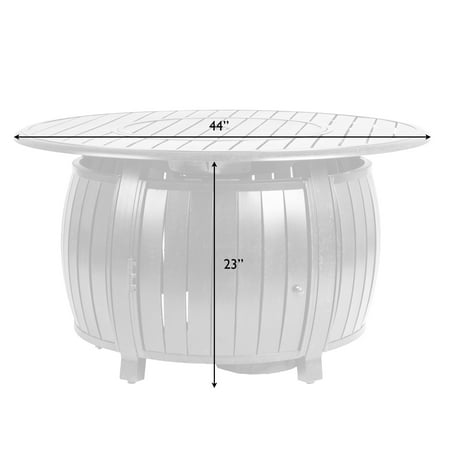 Fire Sense - Grand Cooper Aluminum Round LPG Fire Pit - Antique Bronze