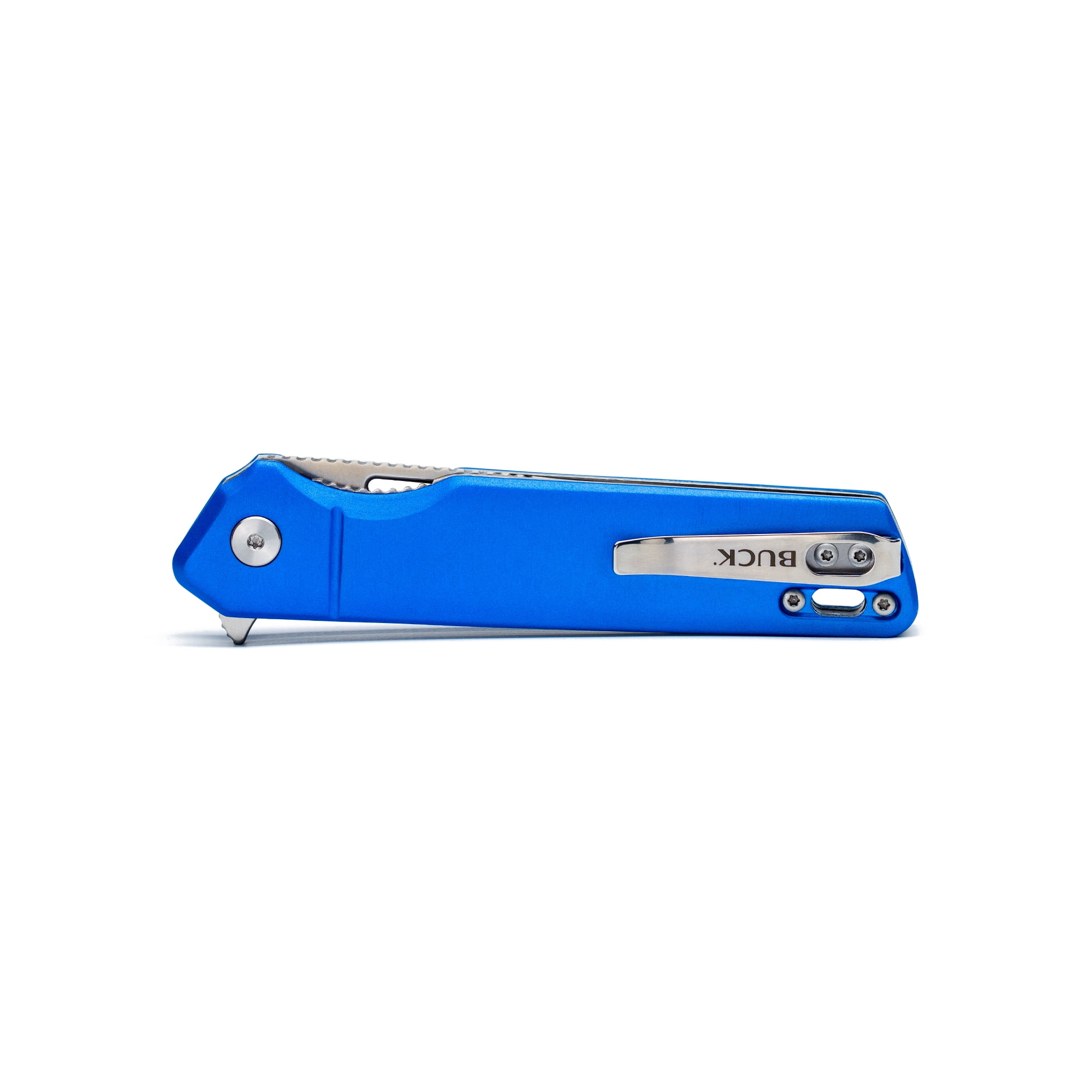 Buck Knives 239 Infusion Folding Pocket Knife with Drop Point Blade, Aluminum Handle, Pocket Clip, Blue
