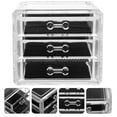 thumbnail image 6 of Pyramidti 1pc Cosmetic Storage Box Desktop Storage Box for Home (Black, Transparent), 6 of 8