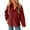 Wine, variant on GigrtiJin Womens Winter Fleece Jackets Long Sleeve Solid Color Zip up Coats Fuzzy Collar Jacket Outerwear with Pockets