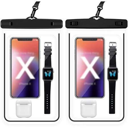 Universal Large Waterproof Pouch Bag with Lanyard, IPX8 Waterproof Dry Bag for iPhone 14 Pro Max/ 13/12/ 11/ Galaxy S23 Ultra S22 Vacation Swimming (Color : Black)
