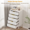 thumbnail image 2 of Bingirl Commode Moderne en Bois Cannelé à 5 Tiroirs, 57 Pouces de Large : Organisateur de Rangement pour Garde-Robe de Chambre et Salon, 2 of 8