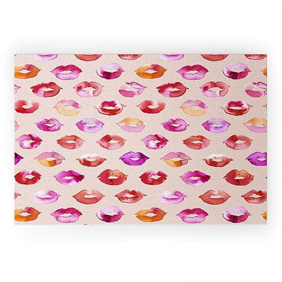 Society6 Ninola Design Sweet Pink Lips Welcome Mat Large 24" x 36"