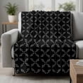 thumbnail image 2 of Black Morocco Blanket Soft Cozy Warm Throw Blanket for Couch, Plush Fuzzy Flannel Fleece Blankets for Sofa, Geometric Leaf Diamond Lattice Abstract Bed Blankets Lightweight Gifts for Women, 50"x60", 2 of 9