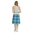 thumbnail image 5 of Women's Plaid Squares and Rectangles Pixel A-line Printed Skirt Casual Wear, L, Dark Blue Aqua White, by Ambesonne, 5 of 6