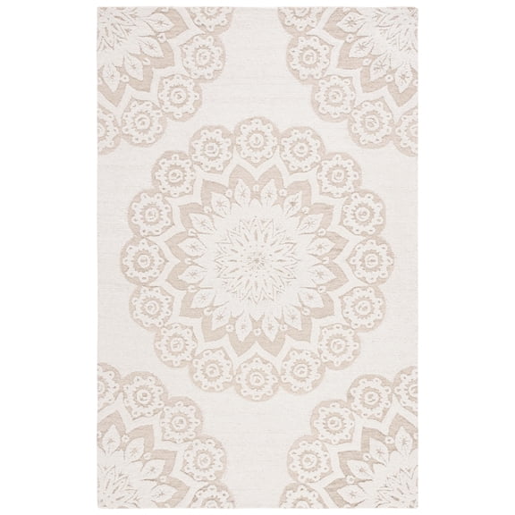 SAFAVIEH Blossom Brody Medallion Area Rug, Ivory/Light Brown, 4' x 6'