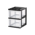 thumbnail image 2 of Iris Inc 116352 2-compartment Desktop Stackable Storage Drawer, 12.17 X 14.33 X 16.77, Black/translucent White, 2 of 7