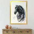 thumbnail image 3 of Designart 'Close Up of Friesian Horse With Long Manes' Farmhouse Framed Art Print, 3 of 4