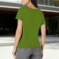 thumbnail image 6 of Otntypg Womens Fashion Tops Cute Summer Short Sleeve Basic Solid Color Athletic Crewneck T-Shirts Loose Fit Casual Workout Tees Shirt Green S, 6 of 10