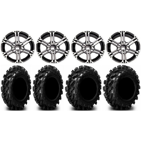 ITP SS212 12" Wheels Machined 25" Swamp Lite Tires Honda Foreman Rancher SRA