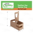 thumbnail image 3 of [150 PACK] Disposable Cup Drink Carrier with Handles - Kraft 2 or 4 Cup Carrier, Paperboard Cup Holder - Disposable Cup Holder for Hot and Cold Drinks - To Go Coffee Cup Holder for Food Delivery, 3 of 7