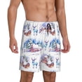 thumbnail image 2 of Naloa Snowy Cottage Holiday Scene Men's Short Pajama Pants, Pj Shorts, Lounge Comfort Shorts-Large, 2 of 6
