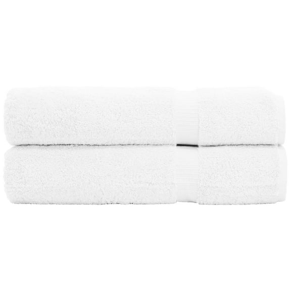 Bare Cotton Luxury Hotel & Spa Towel 100% Genuine Turkish Bath Sheets Dobby Border, White, Set of 2