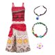 thumbnail image 1 of 4pcs Moana Cosplay Costume Outfit Two-piece Skirt Set With Sleeveless Dress Up For Girls zhangyuxiang LED, 1 of 2