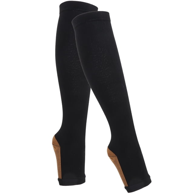 Gupbes 2Pcs M-Tube Shaping Vein Sport Elasticity Compression Socks+Zipper Calf Slim
