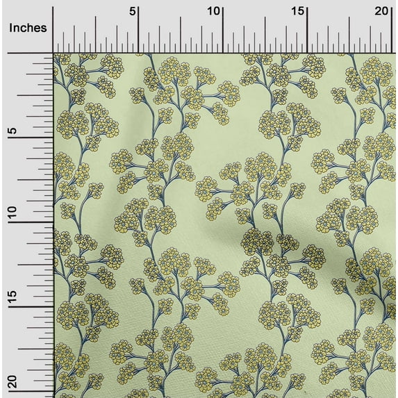 oneOone Cotton Flex Mint Green Fabric Floral Diy Clothing Quilting Fabric Print Fabric By Yard 40 Inch Wide