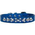 thumbnail image 4 of Dog, Puppy and Pet Designer Croc Collar, "Double Crystal  Silver Spikes", 4 of 10