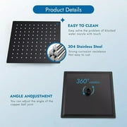 Shower Faucet Set Black Rain Shower Head Combo with Mixer Valve Kit Wall Mounted, Stainless Steel, Matte Black Finish