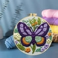 thumbnail image 6 of Punch Needle Kits Butterfly and Flowers DIY Embroidery Starter Set with Hoop Easy for Beginners Stress Relief Handmade Craft Hobby and Home Decor 20x20cm-1, 6 of 8
