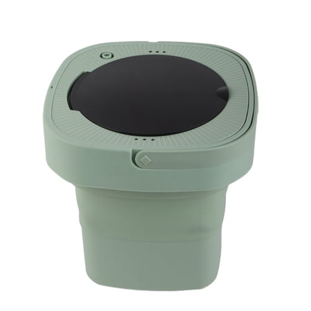 Kitchen Storage Mini Washing Machine, Soft Spin Drying US Plug 100-240V Foldable Washing Machine for Home Green