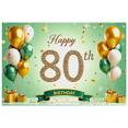 thumbnail image 2 of Colorful Design Happy 80th Birthday Banner Decorative Creative Easy Setup Background for Birthday Celebration Holiday Event Party Decor, 2 of 7