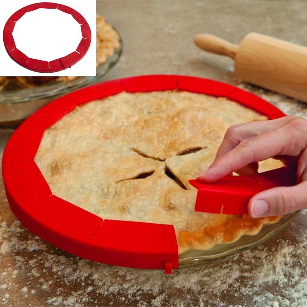 KUBIN Pie Crust Shield Adjustable Pie Protectors FDA Approved 2 Pack BPA free 