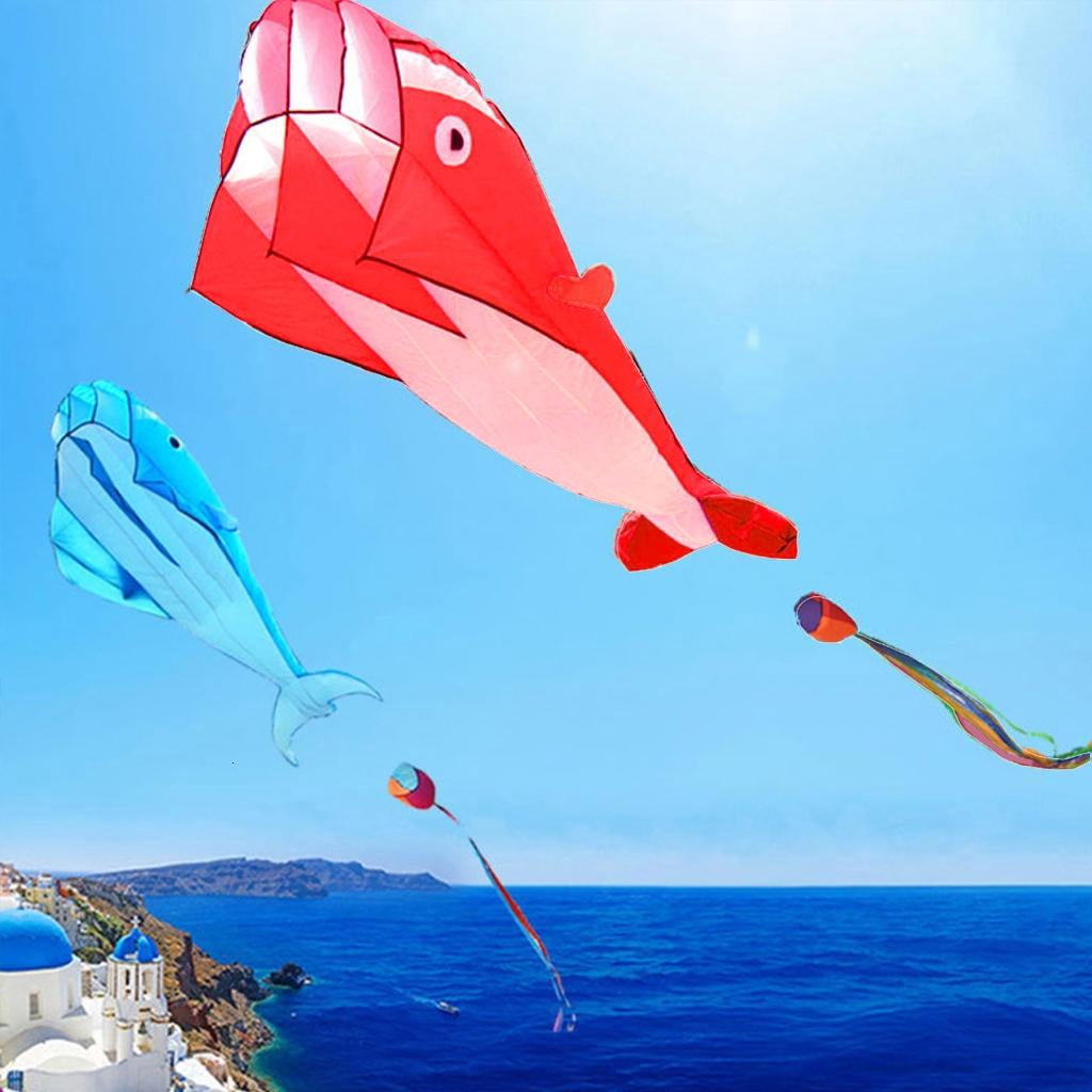 3D Long Tail Shape Kite Large Huge Outdoor Soft Flying Kite for and Adults Camping Outdoor Toy
