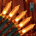 thumbnail image 1 of Orange Halloween Lights  33ft 100 LED Battery Orange String Lights  Waterproof 8 Modes with Timer Halloween Fairy Lights for Home, 1 of 7