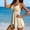 Beige, variant on Womens Modest Tankini Swimsuits with Bow Front & Cutout, Two Piece Bathing Suits Flowy Swim Top with Boyshorts