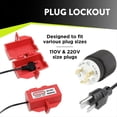 thumbnail image 3 of Bloqueo de Enchufe para Kit de Etiqueta de Bloqueo, Bloqueo de Cable de Enchufe de 110 Voltios y 220 Voltios, Cubierta de Bloqueo de Enchufe Eléctrico Rojo B, 3 of 5