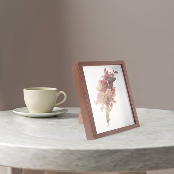 Homoyoyo Small Wooden Shadow Box Frame for Wedding Photos and Art Display, Protective Display Case, 1 Piece