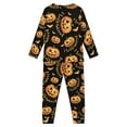 thumbnail image 3 of Renewold 2 Pieces Nightwear for Fall Spring Winter Casual Daily Wear Sleep Loungewear Set 3-4Y Toodlers Kids Pumpkins Bats Long Sleeve Shirt Home Wear,Halloween Day, 3 of 5