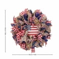 thumbnail image 3 of HOZVOMI 17.8" Patriotic Wreaths for Front Door with American Flag 4th of July Independence Day Burlap Farmhouse Decorations for Wall Holiday Home Porch Decor, 3 of 9